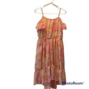 PLACE Pink/Orange Floral Dress Size Youth XXL